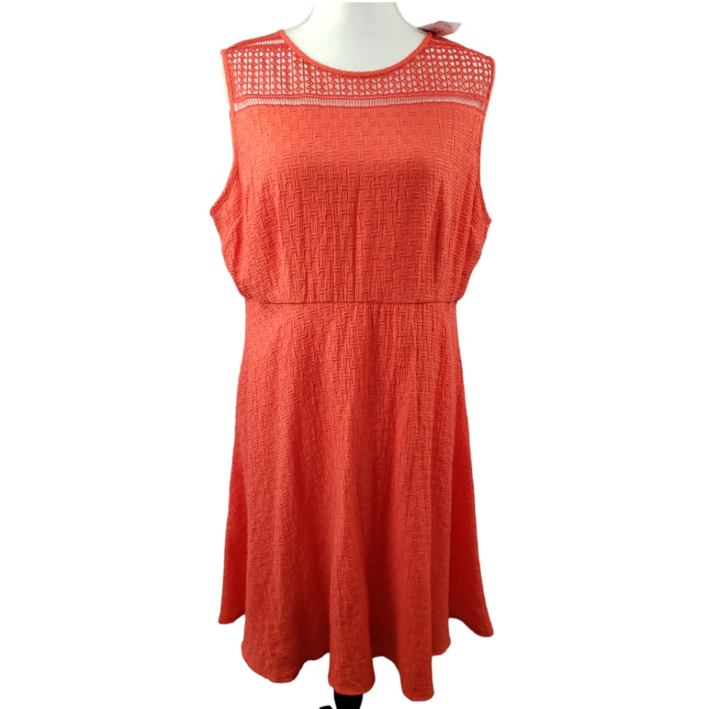 Chico's Nwt Flirty Flare Dress Size 2.5 Petite Tangelo Orange Retail $139